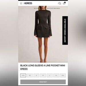 Heiress Long Sleeve Black Dress
